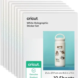 Papel Sticker Imprimible Impermeable Cricut Holográfico Blanco (8) 21.6 x 27.9 cm