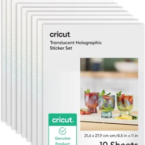 Papel Sticker Imprimible Impermeable Cricut Holográfico Transparente 21.6 x 27.9 cm (10)